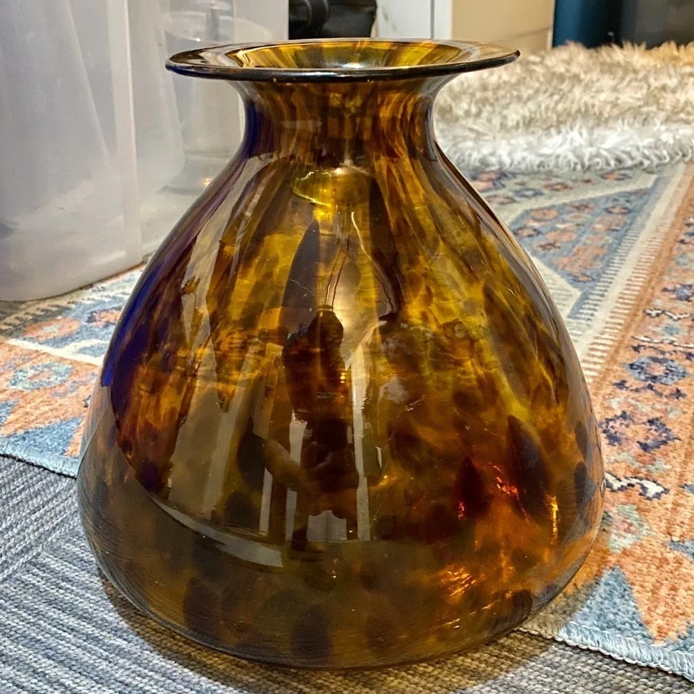 Maestri Vetrai Tortoiseshell Handblown Glass Vase